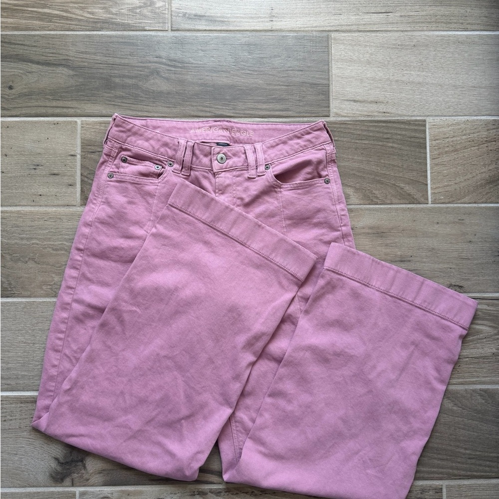 American Eagle Outfitters Dusty Pink Low Rise Baggy Wide Leg Pants